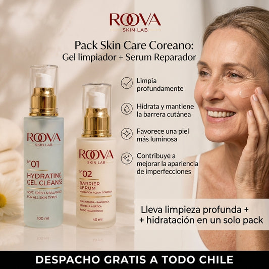PACK SKIN CARE COREANO: Gel limpiador + Serum Reparador