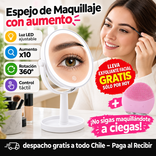 Espejo de Maquillaje con aumento x10